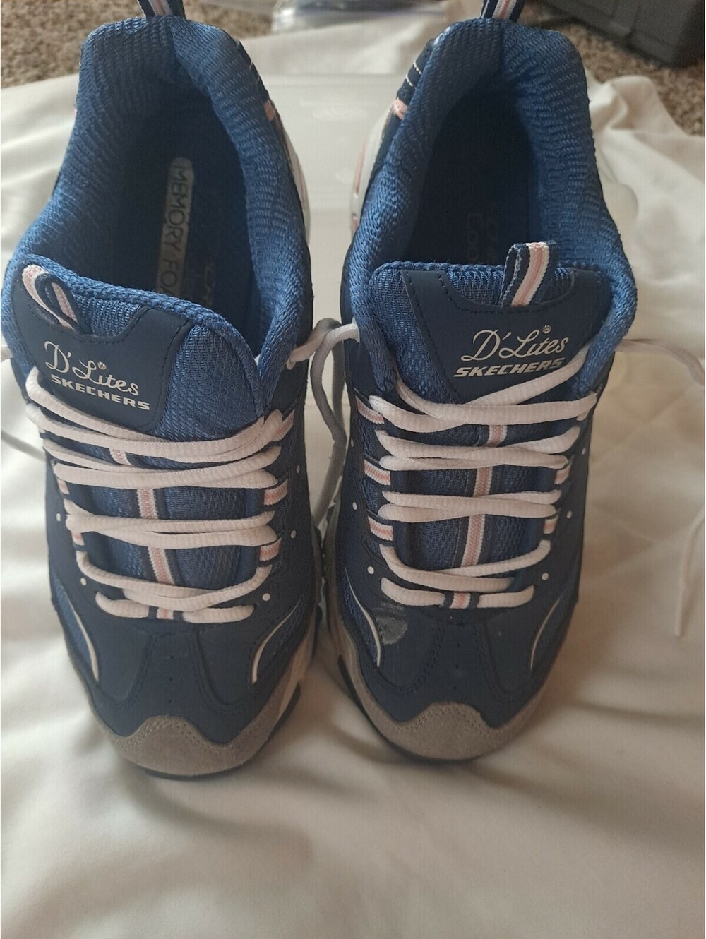 Skechers D Lites Air Cool Memory Foam 11947 Mesh Lace Womens Sneakers Sz 8.5